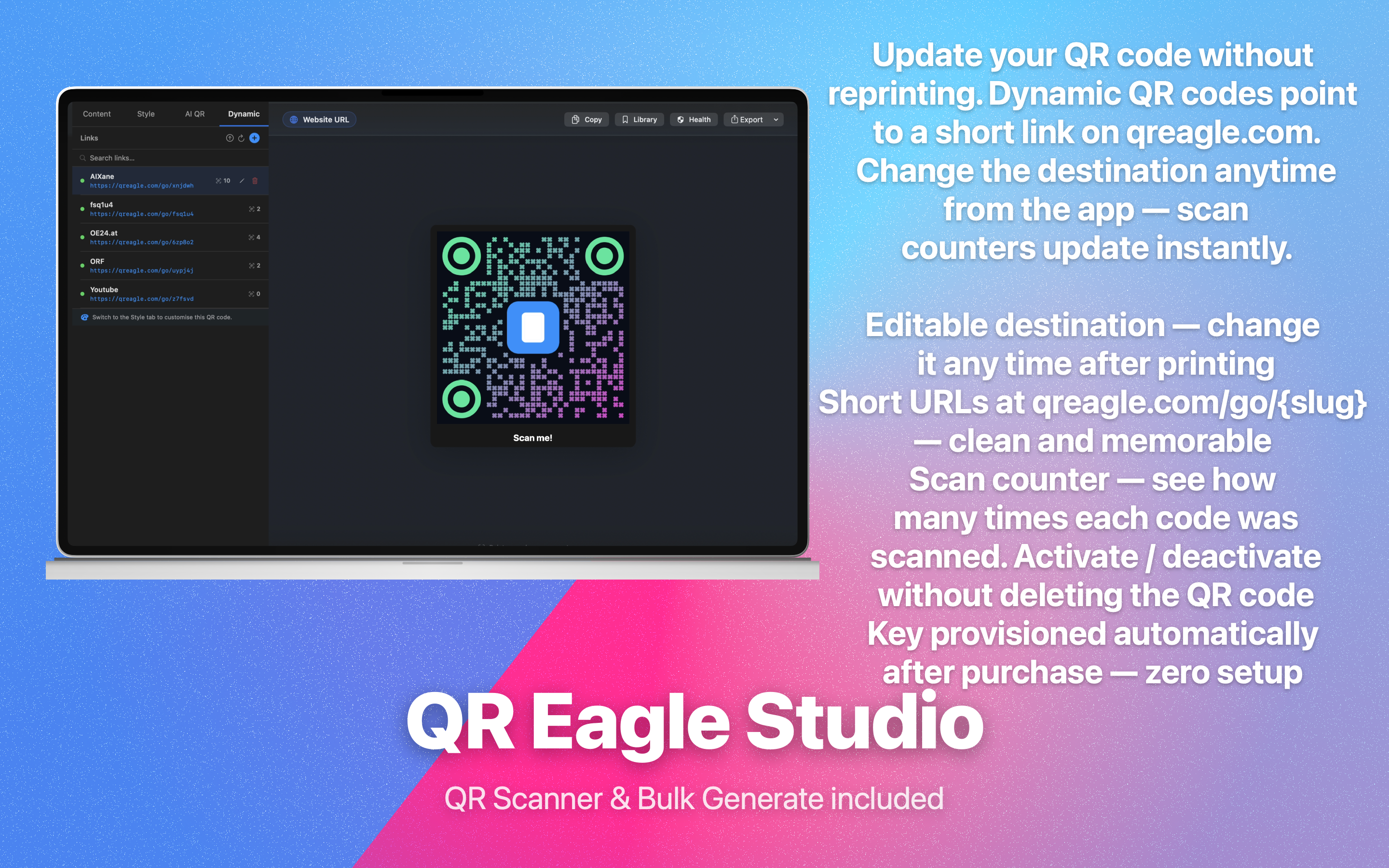 Dynamic QR List & Scan Counts