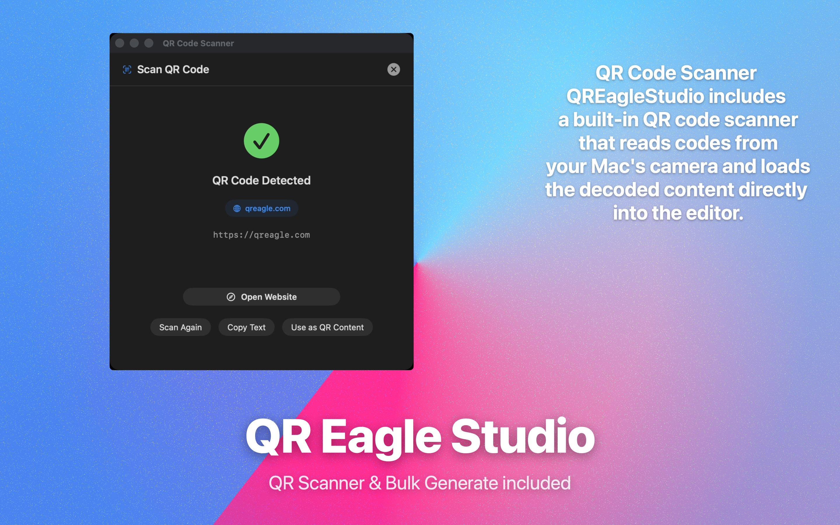 Built-in QR Scanner