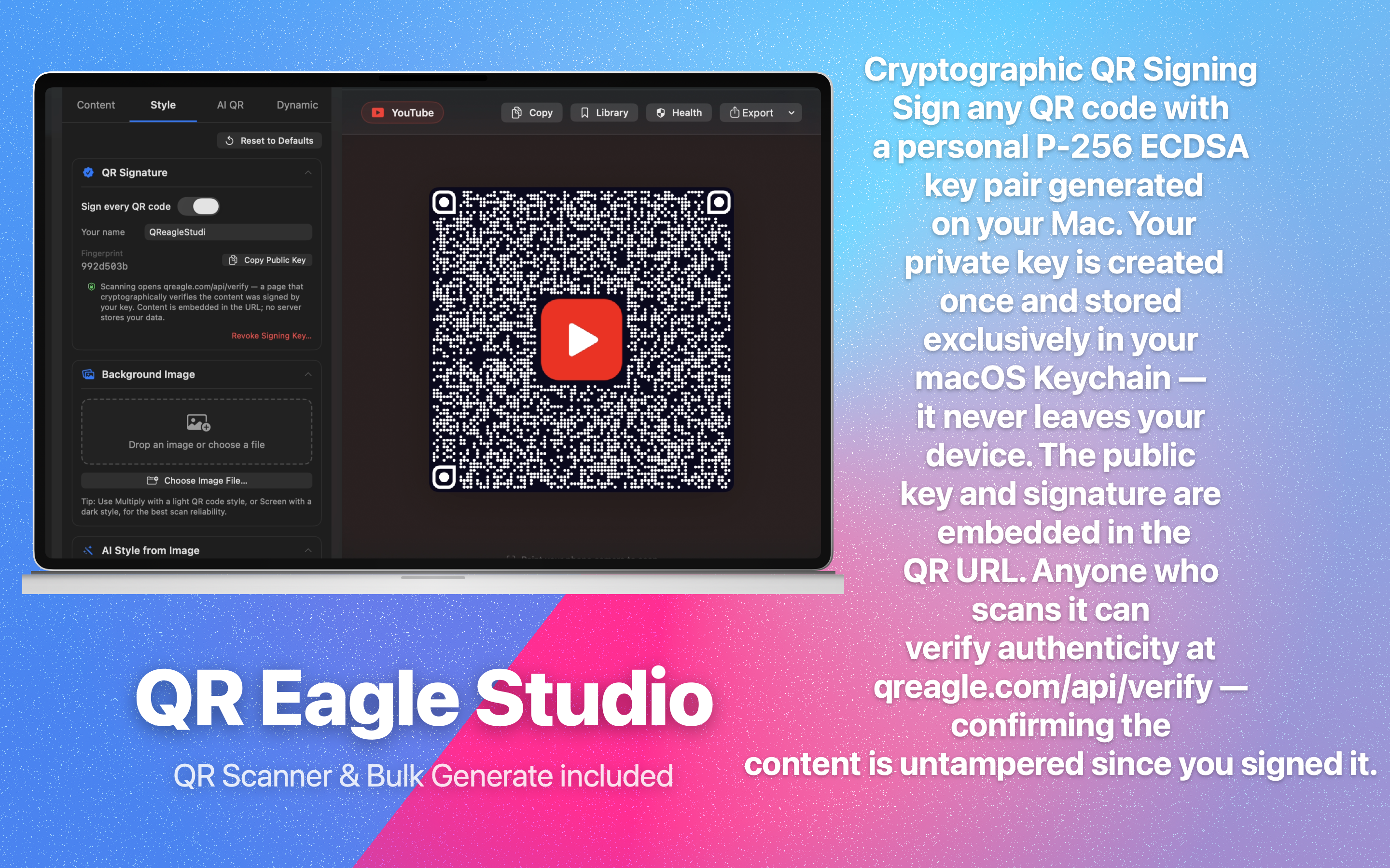 Cryptographic QR Signing